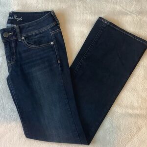 American Eagle Outfitters Women's 6, Dark Indigo Stretch Jeans, Slim Boot